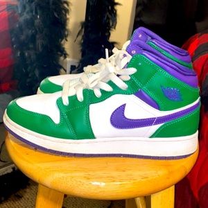 green and purple jordan 1s